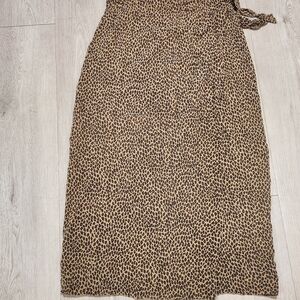 Finity Animal Print Silk Skirt. Vintage Wrap Around Skirt. Art Teacher. Silk
